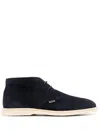 Hogan Desert Suede Lace-up Boots In Blue