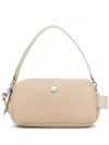 Hogan Doppia Leather Shoulder Bag In Neutrals