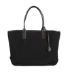 Hogan Medium Shopping Bag With Leather Accents And Lace Closure In Black