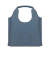 Hogan Small Leather Tote Bag With Structured Shape In Blue