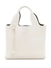 Hogan Leather Textured Top Handle Detachable Strap In White