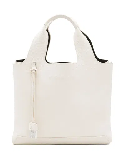 Hogan Double Top-handle Leather Tote Bag In Neutral