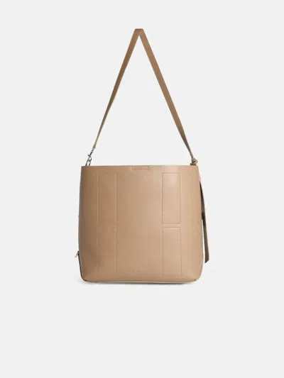 Hogan Dove Grey Leather Bag In Sand