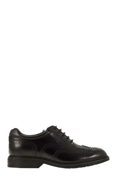 Hogan Duilio Leather Lace-up In Black