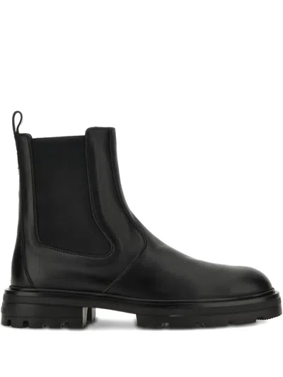 Hogan Elastic-panel Chelsea Boots In Black