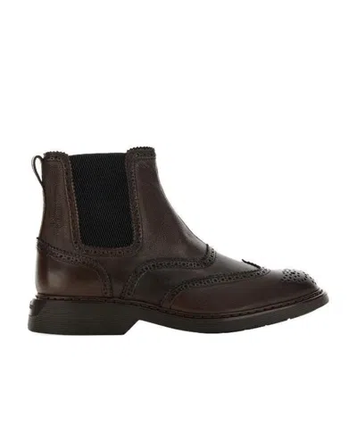 Hogan Elasticated Side-panel Boots In Black