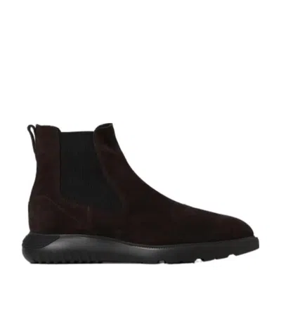 Hogan Elasticated Side-panel Boots In Black