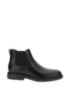 Hogan Elasticated-panel Leather Boots In Black