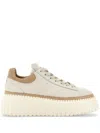Hogan H-stripes Sneakers Featuring Raffia Stitching