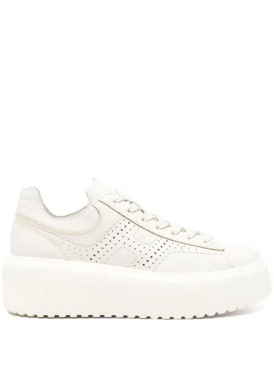 Hogan Low Top Sneakers H-stripes In Beige