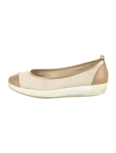 Pre-owned Hogan Embossed Leather Ballet Flats In Neutral