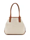 Hogan Embossed-logo Canvas Tote Bag In Neutral