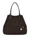 Hogan Medium Script Shopping Bag In Pony-effect Leather In Brown