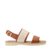 Hogan Brown Leather H660 Sandals In White
