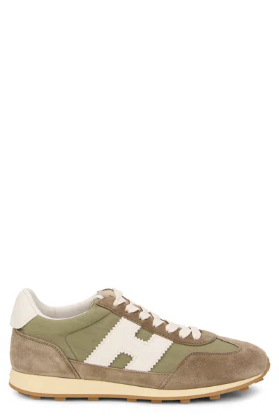 Hogan Fitted Lace-up Sneaker With Fabric And Suede Upper In Multi