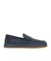 Hogan Slip-on Suede Loafers Rubber Sole In Black