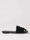 Hogan Flat Suede Sandals Fringe Detail In Black