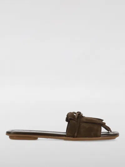 HOGAN FLAT SANDALS HOGAN WOMAN COLOR BROWN,G65403032