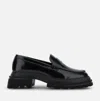 Hogan Polished Leather Loafers In Black