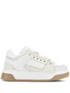Hogan White Calf Leather Panelled Sneakers In Gold