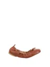 Hogan Rounded Toe Ballerina Flats With Soft Gathered Upper
