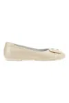 Hogan Round Toe Textured Finish Ballerina Shoes