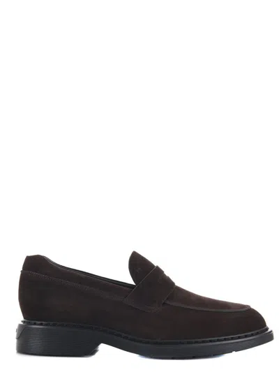 Hogan Flat Shoes In Brown
