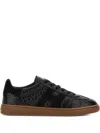 Hogan Cool Embossed Lace-up Sneakers In Black
