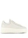 Hogan Logo-embroidered Low-top Sneakers In Neutral