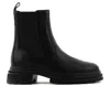 Hogan H674 Ankle Boot With Elastic Inserts And Robust Sole In Black