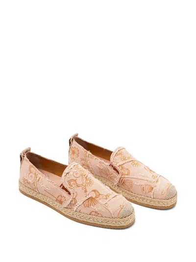 Hogan Floral-print Frayed Espadrille