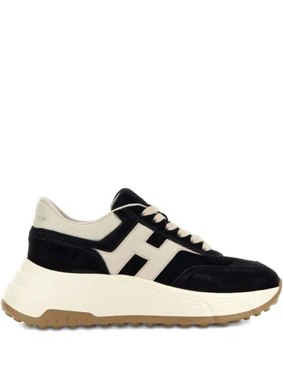 Hogan Black Leather Footwear In Multi