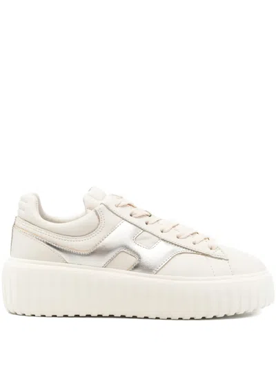 Hogan H-stripe Platform Sneakers In Neutral