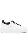 Hogan Low-top H-stripes Leather Sneakers In White