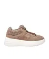Hogan Furry-detail Lace-up Sneakers In White