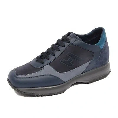 Pre-owned Hogan G4748 Sneaker Uomo  Interactive Blue Leather/suede/fabric Shoes Man