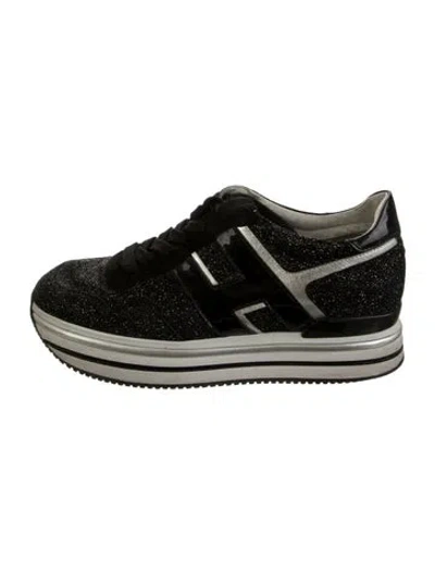 Pre-owned Hogan Glitter Chunky Sneakers In Black