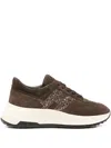 Hogan Glitter Logo Trainers In Brown