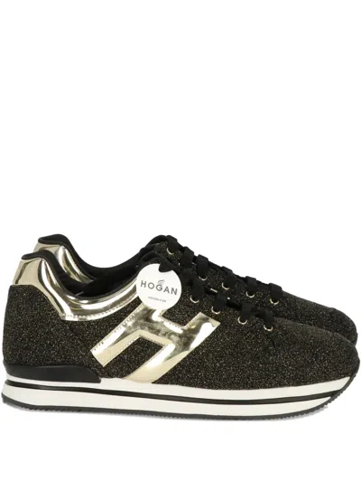 Hogan Glitter Sneakers In Black