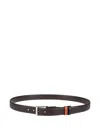Hogan Grained Texture Leather Belt In Brown
