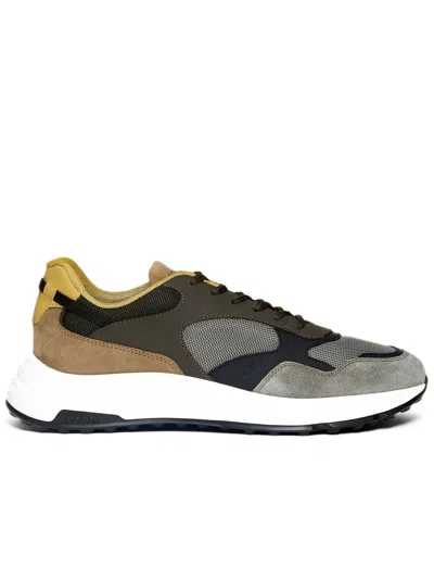 Hogan Green Leather Hyperlight Sneakers In Gray