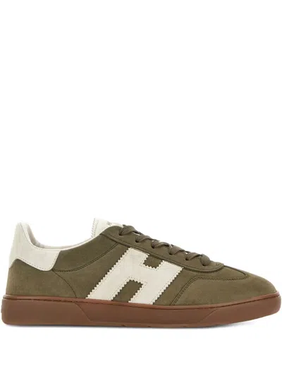Hogan Off-white New Vulcanized Canvas Low-top Sneakers In Green