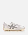 Hogan Panelled Design Rubber Sole Suede Sneakers In Grey