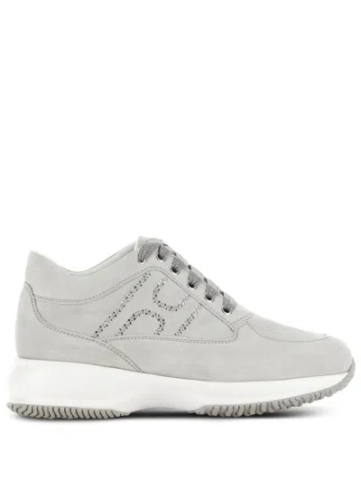 HOGAN GREY INTERACTIVE SUEDE SNEAKERS