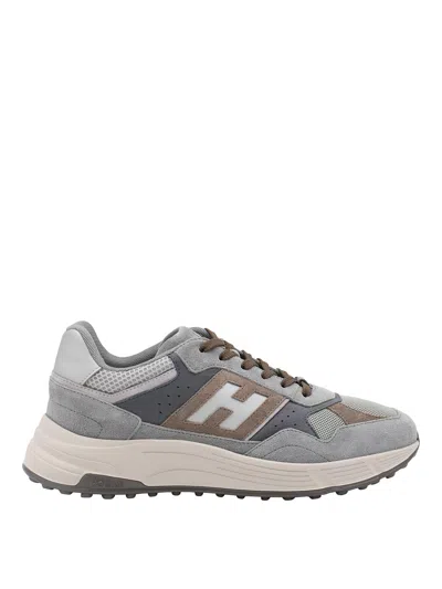 HOGAN GREY LEATHER SNEAKERS