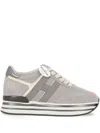 Hogan H483 Midi Platform Lace-up Sneakers In Grey