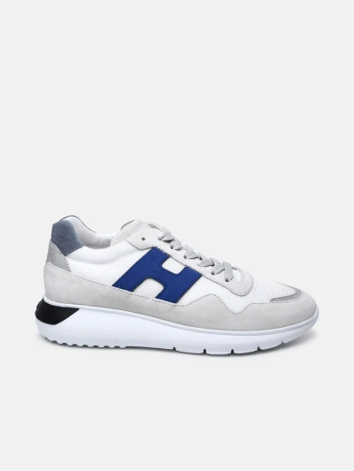 Hogan Grey Sude Blend Sneakers In White