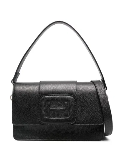 Hogan H-bag Leather Crossbody Bag In Black