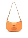 Hogan Leather Shoulder Bag With H Buckle Detail In Orange