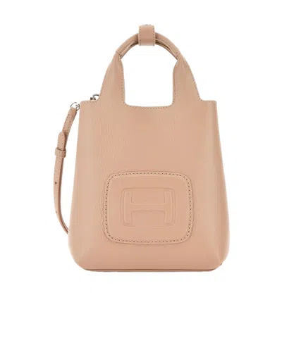 HOGAN HOGAN LOGO EMBOSSED H-BAG MINI SHOPPING BAG